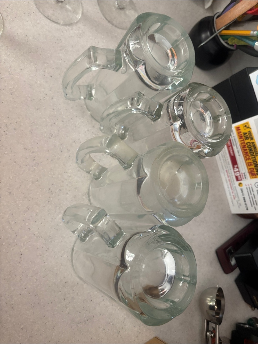 Clear Glass Candle Holders — Set of 4